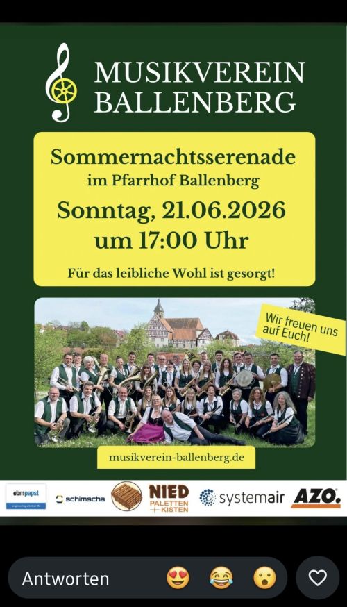 Sommernachtsserenade Ravenstein-Ballenberg