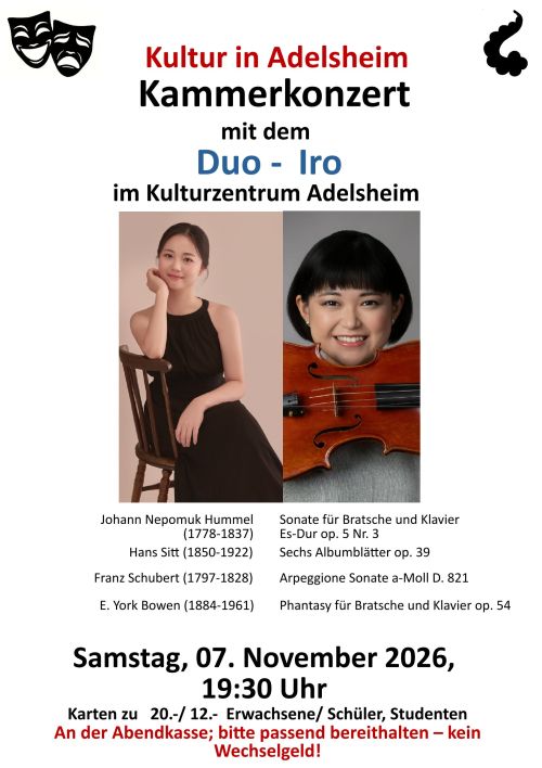 Kammermusik im Rahmen der Reihe Kultur in Adelsheim, Winterprogramm